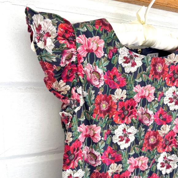 J. CREW Girls' Ruffle-Shoulder Dress in Liberty Amelie Poppy Floral - 8 - Picture 3 of 8